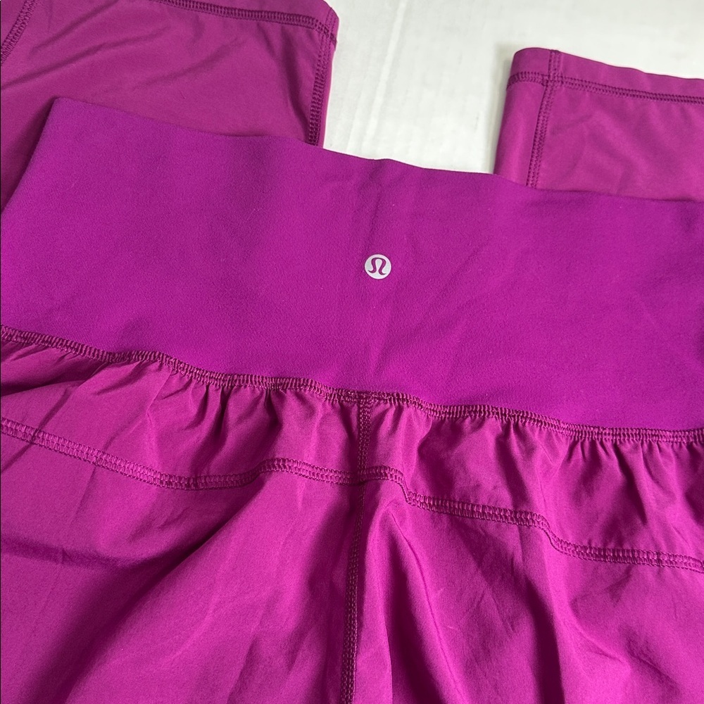 Lululemon Tranquil Crop Regal Plum Size 10‎ Athleisure Activewear High Rise